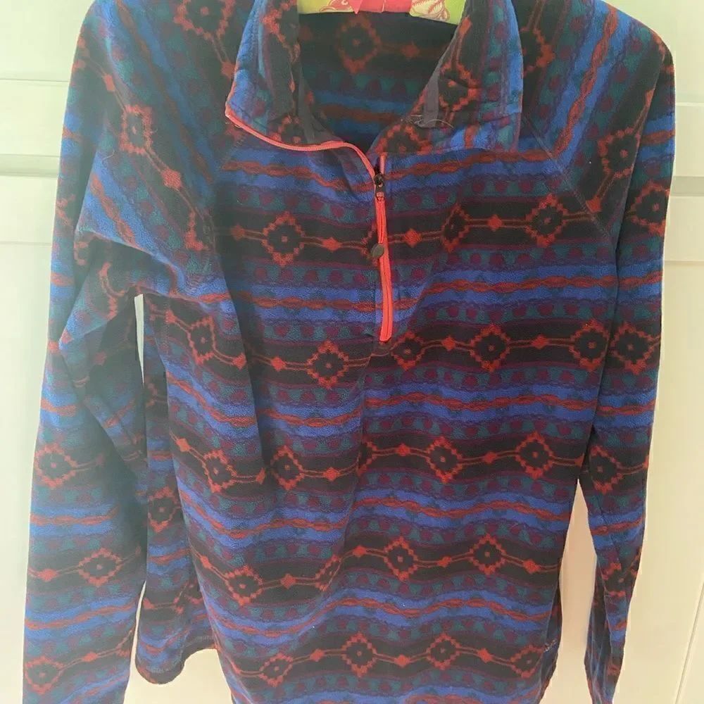 Eddie Bauer Womens Southwestern 1/4 Zip Quest Pullover Fleece Size Large